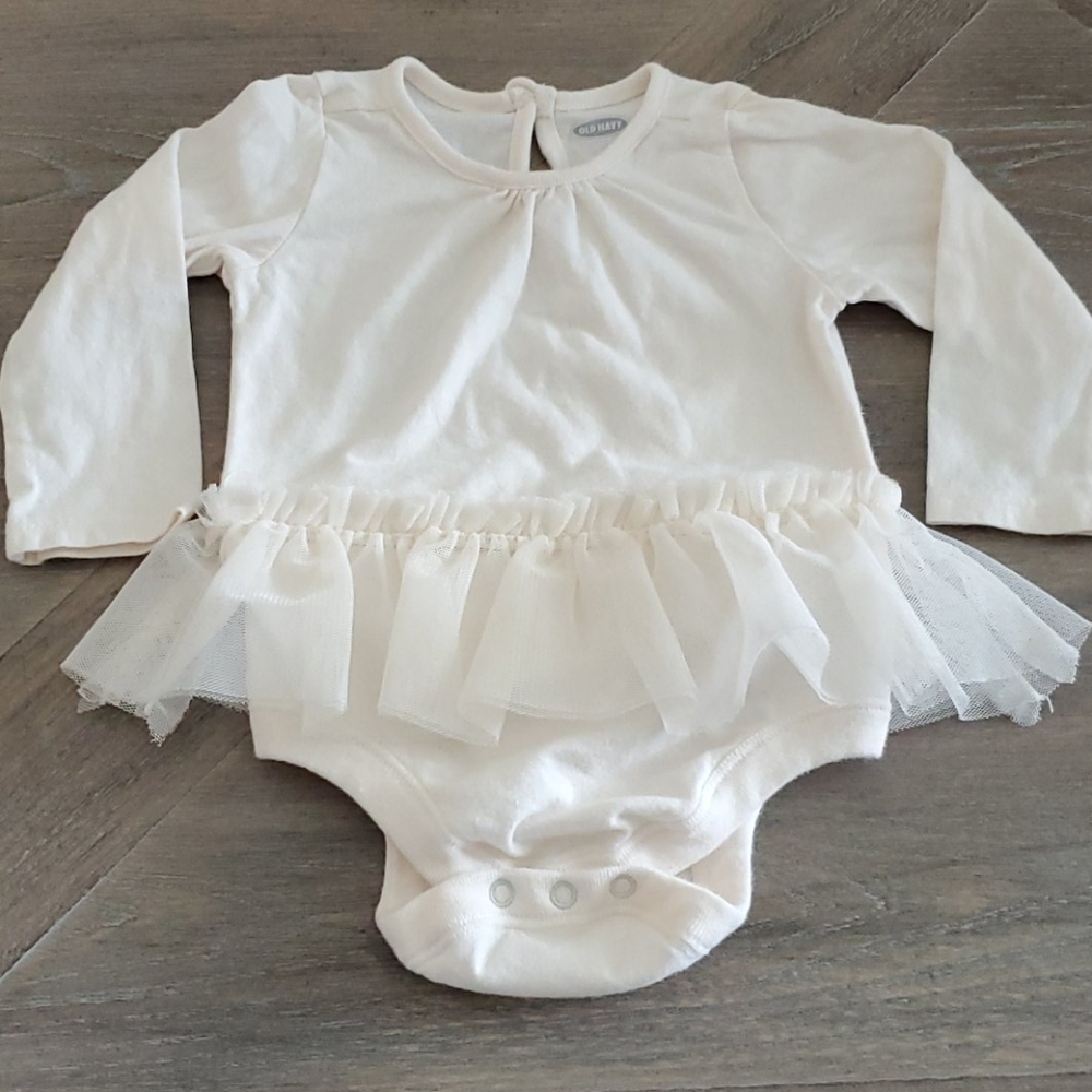 Baby girl ivory/cream onsie with tulle